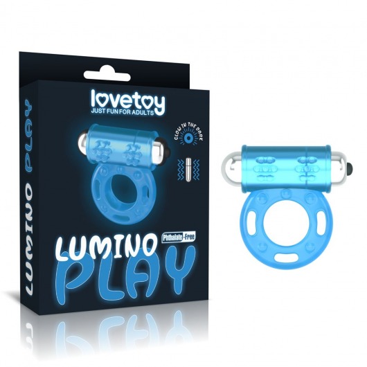 Голубое, светящееся в темноте эрекционное виброкольцо Lumino Play Vibrating Penis Ring - Lovetoy - в Ессентуках купить с доставкой