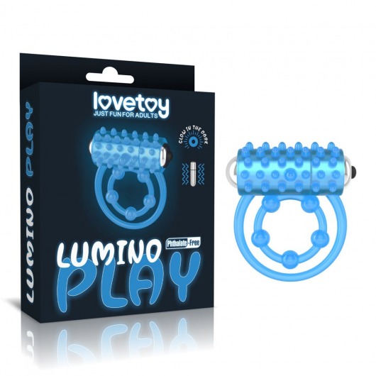 Голубое, светящееся в темноте виброкольцо Lumino Play Vibrating Penis Ring - Lovetoy - в Ессентуках купить с доставкой