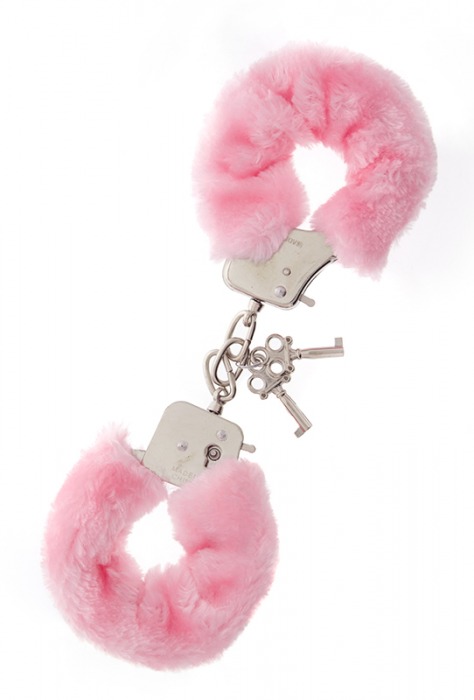 Металлические наручники с розовой меховой опушкой METAL HANDCUFF WITH PLUSH PINK - Dream Toys - купить с доставкой в Ессентуках