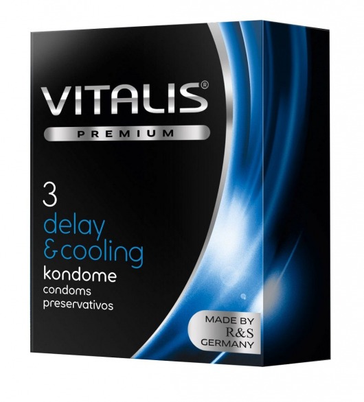 Презервативы VITALIS PREMIUM delay   cooling с охлаждающим эффектом - 3 шт. - Vitalis - купить с доставкой в Ессентуках