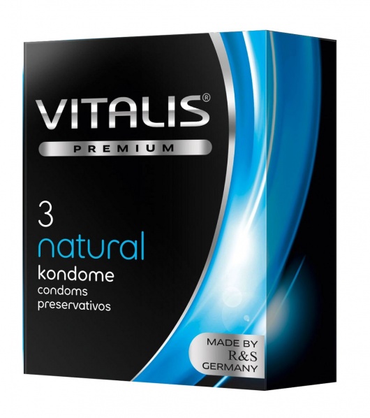 Классические презервативы VITALIS PREMIUM natural - 3 шт. - Vitalis - купить с доставкой в Ессентуках