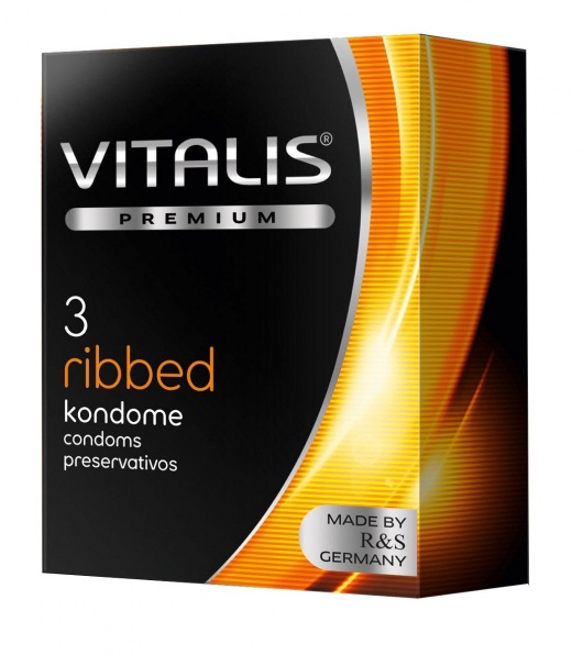 Ребристые презервативы VITALIS PREMIUM ribbed - 3 шт. - Vitalis - купить с доставкой в Ессентуках