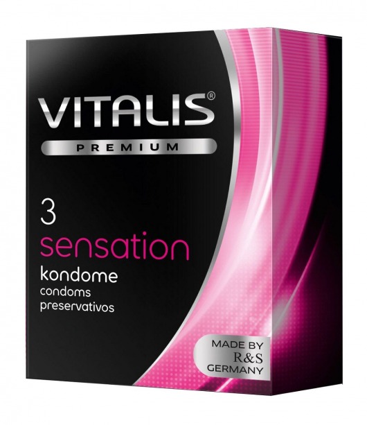 Презервативы с пупырышками и кольцами VITALIS PREMIUM sensation - 3 шт. - Vitalis - купить с доставкой в Ессентуках