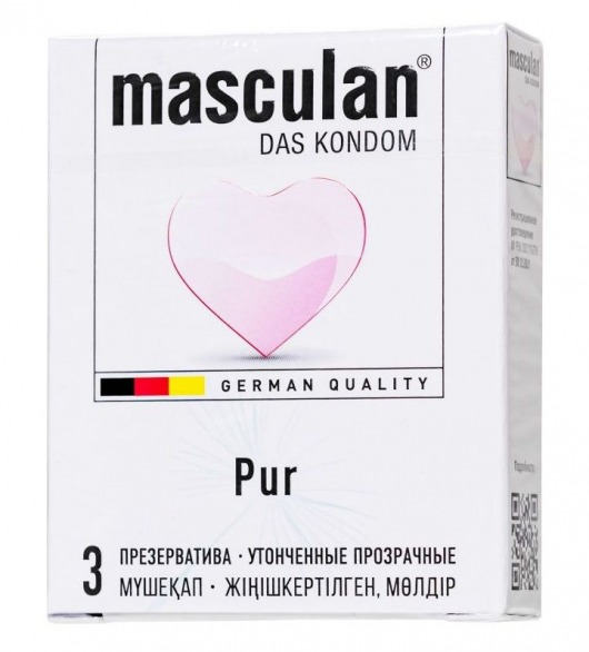 Супертонкие презервативы Masculan Pur - 3 шт. - Masculan - купить с доставкой в Ессентуках