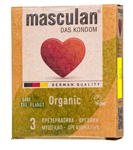 Экологически чистые презервативы Masculan Organic - 3 шт. - Masculan - купить с доставкой в Ессентуках