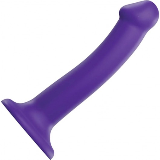 Фиолетовый фаллоимитатор-насадка Strap-On-Me Dildo Dual Density size M - 18 см. - Strap-on-me - купить с доставкой в Ессентуках