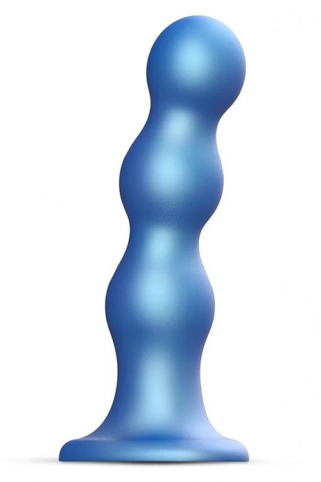 Голубая насадка Strap-On-Me Dildo Plug Balls size S - Strap-on-me - купить с доставкой в Ессентуках