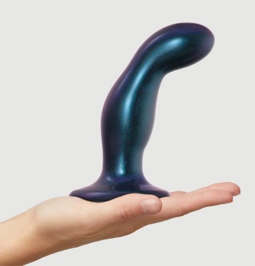 Темно-синяя насадка Strap-On-Me Dildo Plug Snaky size M - Strap-on-me - купить с доставкой в Ессентуках