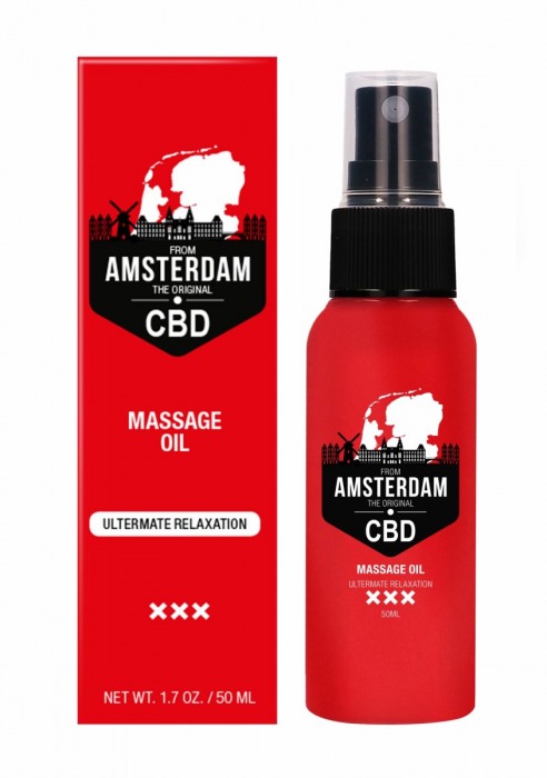 Стимулирующее массажное масло CBD from Amsterdam Massage Oil - 50 мл. - Shots Media BV - купить с доставкой в Ессентуках