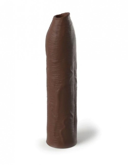 Коричневая насадка-удлинитель Uncut Silicone Penis Enhancer - 17,8 см. - Pipedream - в Ессентуках купить с доставкой