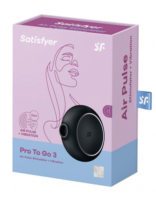 Черный клиторальный стимулятор Pro To Go 3 - Satisfyer