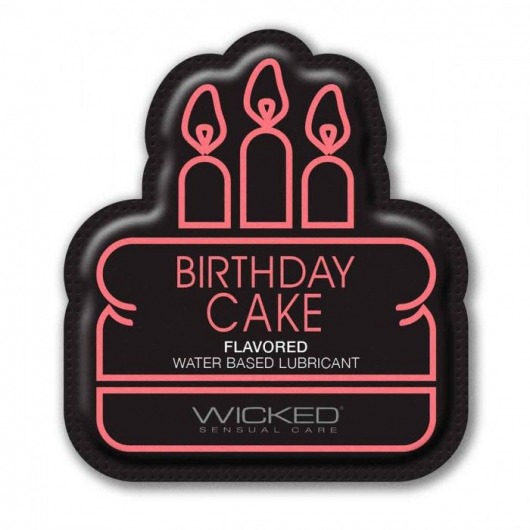 Лубрикант на водной основе со вкусом торта с кремом Wicked Aqua Birthday cake - 3 мл. - Wicked - купить с доставкой в Ессентуках