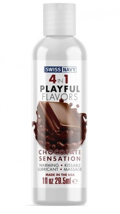 Массажный гель 4-в-1 Chocolate Sensation с ароматом шоколада - 29,5 мл. - Swiss navy - купить с доставкой в Ессентуках