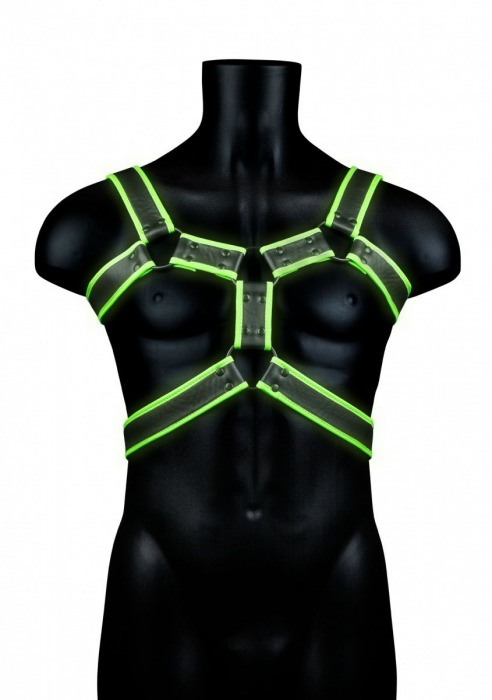 Стильная портупея Body Harness с неоновым эффектом - размер L-XL - Shots Media BV - купить с доставкой в Ессентуках