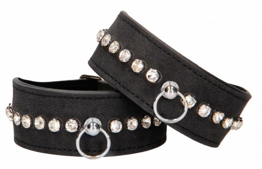 Черные поножи Diamond Studded Ankle Cuffs - Shots Media BV - купить с доставкой в Ессентуках