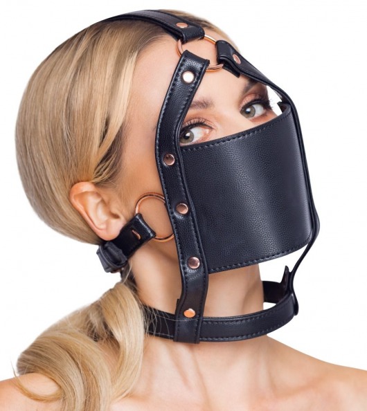 Черный намордник с кляпом-шаром Head Harness With A Gag - Orion - купить с доставкой в Ессентуках