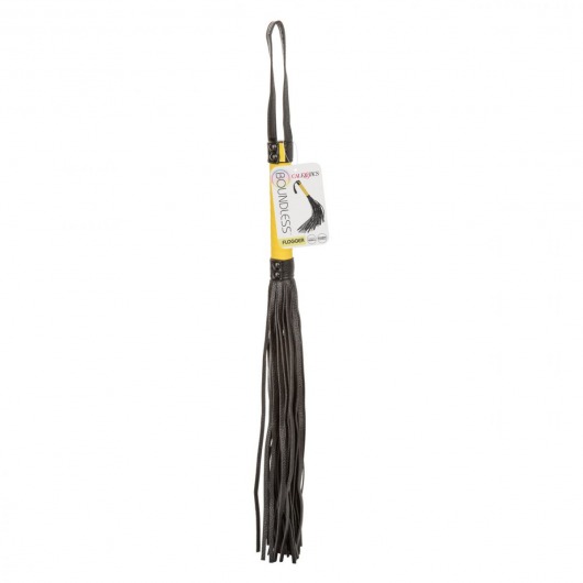 Черная плеть с желтой рукоятью Boundless Flogger - 69,25 см. - California Exotic Novelties - купить с доставкой в Ессентуках