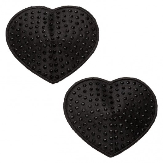 Черные пэстисы в форме сердечек Heart Pasties - California Exotic Novelties - купить с доставкой в Ессентуках