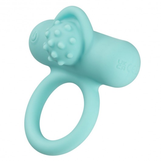 Аквамариновое эрекционное виброкольцо Silicone Rechargeable Nubby Lover’s Delight - California Exotic Novelties - в Ессентуках купить с доставкой