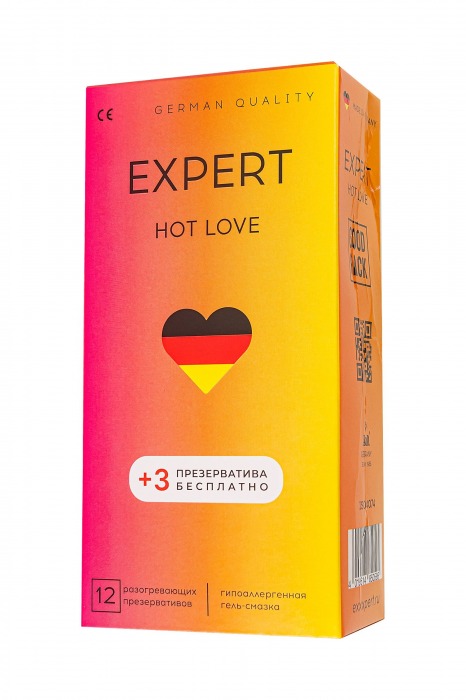 Презервативы EXPERT Hot Love с разогревающим эффектом - 12 шт.(+3 в подарок) - Expert - купить с доставкой в Ессентуках