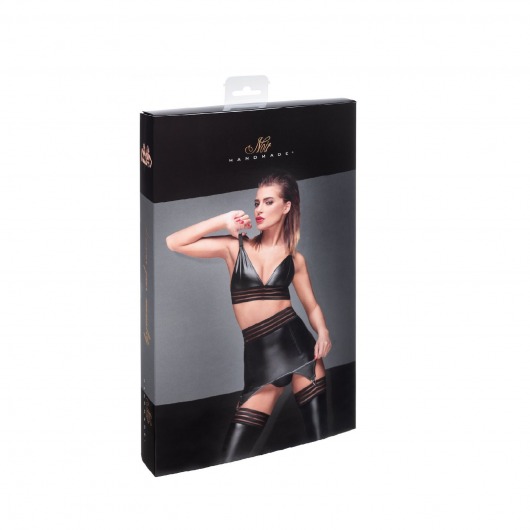 Бюстгальтер на эластичной ленте Powerwetlook bralette with elastic tape - Noir Handmade купить с доставкой