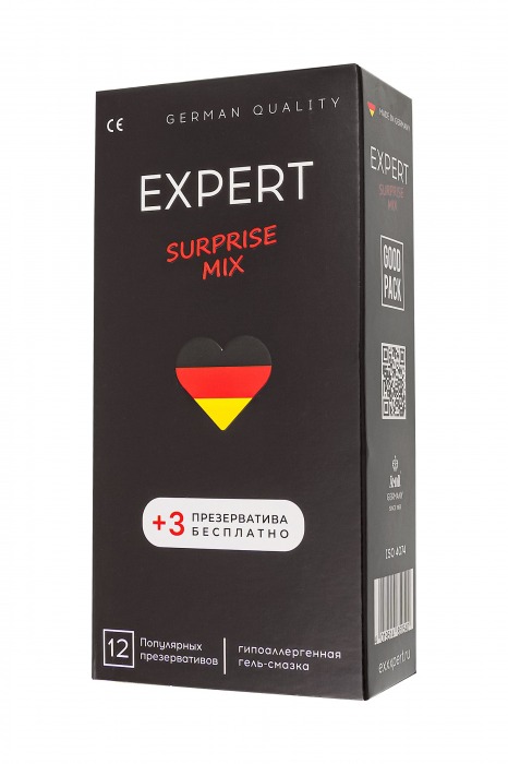 Презервативы EXPERT Surprise Mix - 12 шт.(+3 в подарок) - Expert - купить с доставкой в Ессентуках