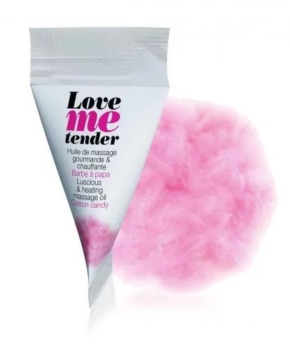 Съедобное согревающее массажное масло Love Me Tender Cotton Candy с ароматом сладкой ваты - 10 мл. - Love to Love - купить с доставкой в Ессентуках