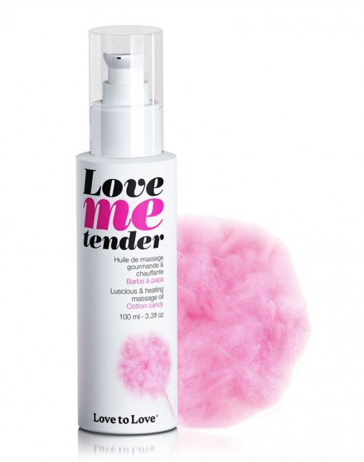 Съедобное согревающее массажное масло Love Me Tender Cotton Candy с ароматом сладкой ваты - 100 мл. - Love to Love - купить с доставкой в Ессентуках