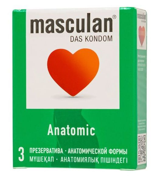 Презервативы анатомической формы Masculan Anatomic - 3 шт. - Masculan - купить с доставкой в Ессентуках