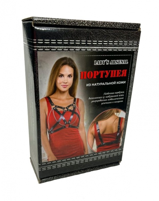 Портупея из натуральной кожи с цепочками - БДСМ Арсенал - купить с доставкой в Ессентуках