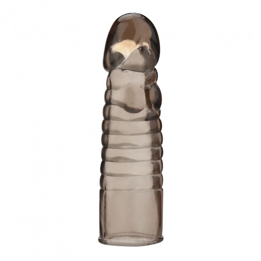 Дымчатая насадка-удлинитель Ribbed Realistic Penis Enhancing Sleeve Extension - 15,2 см. - BlueLine - в Ессентуках купить с доставкой