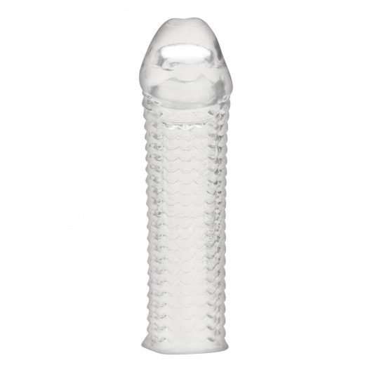 Текстурированная насадка на пенис Clear Textured Penis Enhancing Sleeve Extension - 16,5 см. - BlueLine - в Ессентуках купить с доставкой