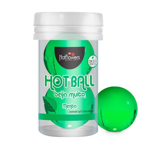 Лубрикант на масляной основе Hot Ball Beija Muito с ароматом мяты (2 шарика по 3 гр.) - HotFlowers - купить с доставкой в Ессентуках