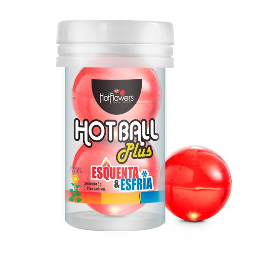 Лубрикант на масляной основе Hot Ball Plus с охлаждающе-разогревающим эффектом (2 шарика по 3 гр.) - HotFlowers - купить с доставкой в Ессентуках