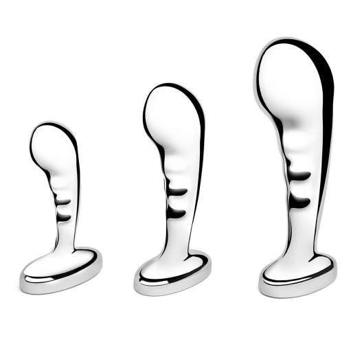 Набор из 3 стальных стимуляторов простаты Stainless Steel P-spot Training Set - b-Vibe - в Ессентуках купить с доставкой