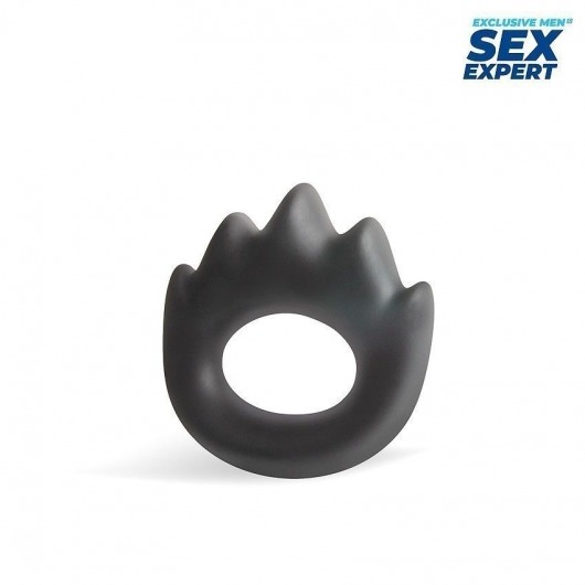 Черное эрекционное кольцо в форме пламени - Bior toys - в Ессентуках купить с доставкой