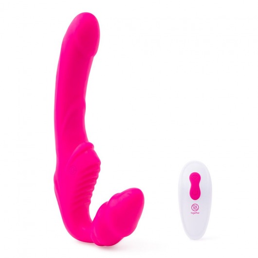 Розовый безремневой страпон на радиоуправлении Strapless Together - 22 см. - Together Toy - купить с доставкой в Ессентуках