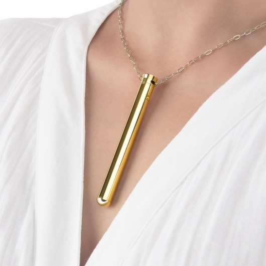 Золотистый вибромассажер-кулон Necklace Vibe - Le Wand