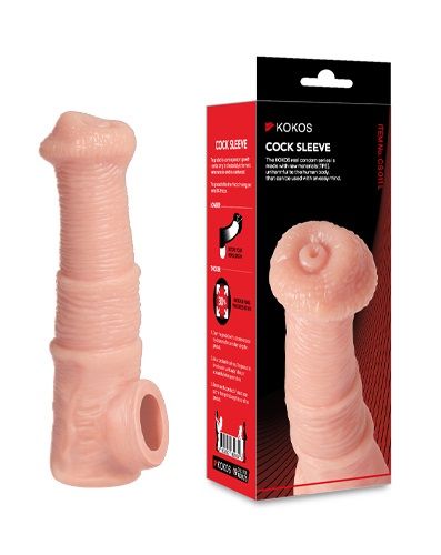 Телесная фантазийная насадка на член Cock Sleeve Size M - KOKOS - в Ессентуках купить с доставкой