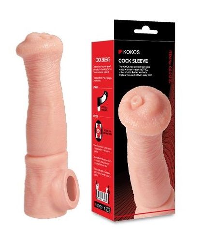 Телесная фантазийная насадка на член Cock Sleeve Size L - KOKOS - в Ессентуках купить с доставкой