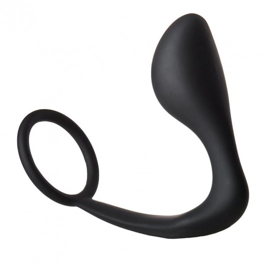 Черное эрекционное кольцо с анальной пробкой Anal Plug With Cockring - Dream Toys - в Ессентуках купить с доставкой