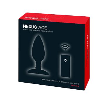 Чёрная вибровтулка NEXUS ACE MEDIUM с дистанционным управлением - 12 см. - Nexus Range