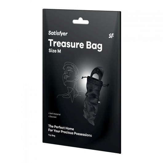 Черный мешочек для хранения игрушек Treasure Bag M - Satisfyer - купить с доставкой в Ессентуках