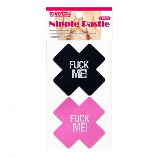 Набор из 2 пар пэстисов Cross Pattern Nipple Pasties - Lovetoy - купить с доставкой в Ессентуках