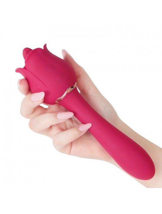 Розовый вибромассажер Rose Pro 6 - 21,4 см. - S-HANDE