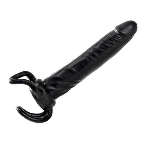 Чёрная насадка-фаллос для двойного проникновения INFLATABLE DILDO SLIM DONG  - 13,5 см. - Toyz4lovers - в Ессентуках купить с доставкой