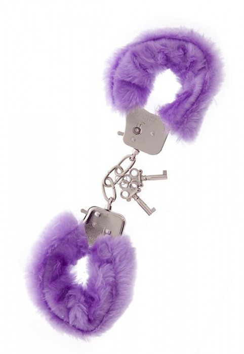 Фиолетовые меховые наручники METAL HANDCUFF WITH PLUSH LAVENDER - Dream Toys - купить с доставкой в Ессентуках