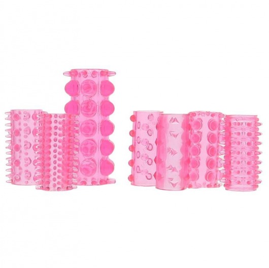 Набор из 7 розовых насадок на пенис ONE-A-DAY PENIS SLEEVES PINK - Seven Creations - в Ессентуках купить с доставкой