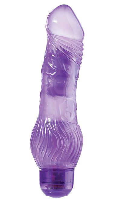 Фиолетовый гелевый вибратор JELLY JOY 7INCH 10 RHYTHMS PURPLE - 17,5 см. - Dream Toys