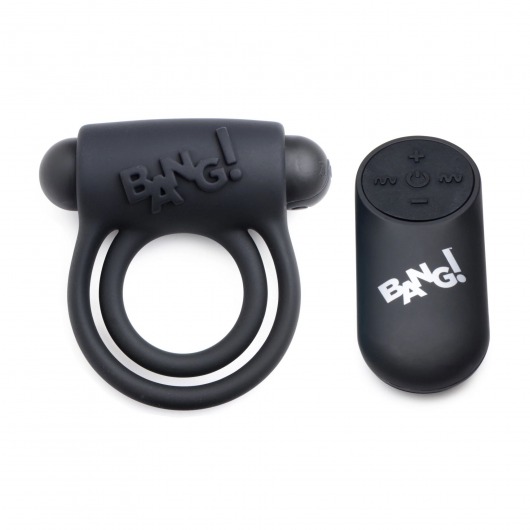 Черное эрекционное виброкольцо 28X Remote Control Vibrating Cock Ring   Bullet - XR Brands - в Ессентуках купить с доставкой